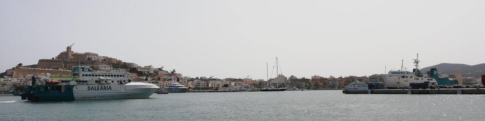 Ibiza old town Dalt Vila panoramic harbour view