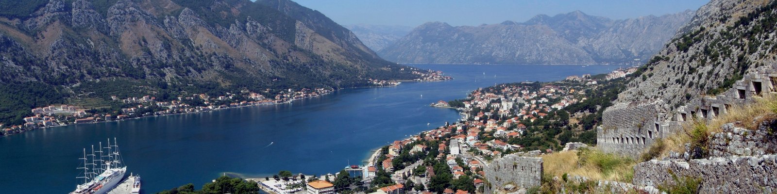 Bay of Kotor Montenegro panoramic fjord view