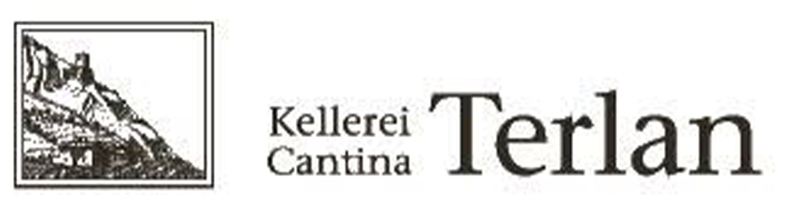 Logo of Kellerei Cantina Terlan featuring a monochrome drawing of a hillside with a small building. The text reads Kellerei Cantina Terlan.