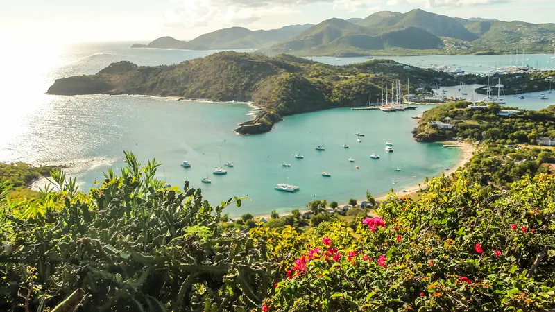 View over English Harbour, Antigua, from Shirley Heights